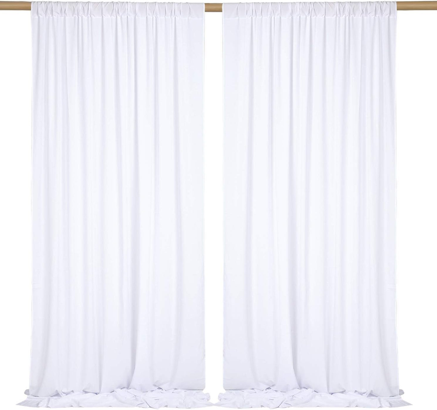 SHERWAY 9.5x10ft Soft White Backdrop Drapes - Ideal for Weddings!