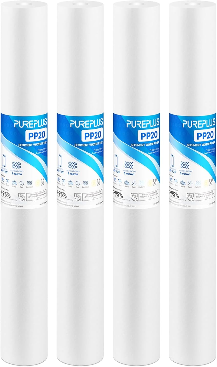 PUREPLUS 5 Micron 20 x 2.5 Whole House Water Filter Cartridge
