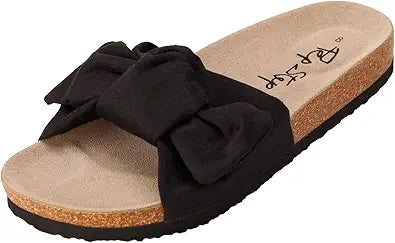 PepStep Slide Sandals for Women with Cute Bow Tie Knot Design