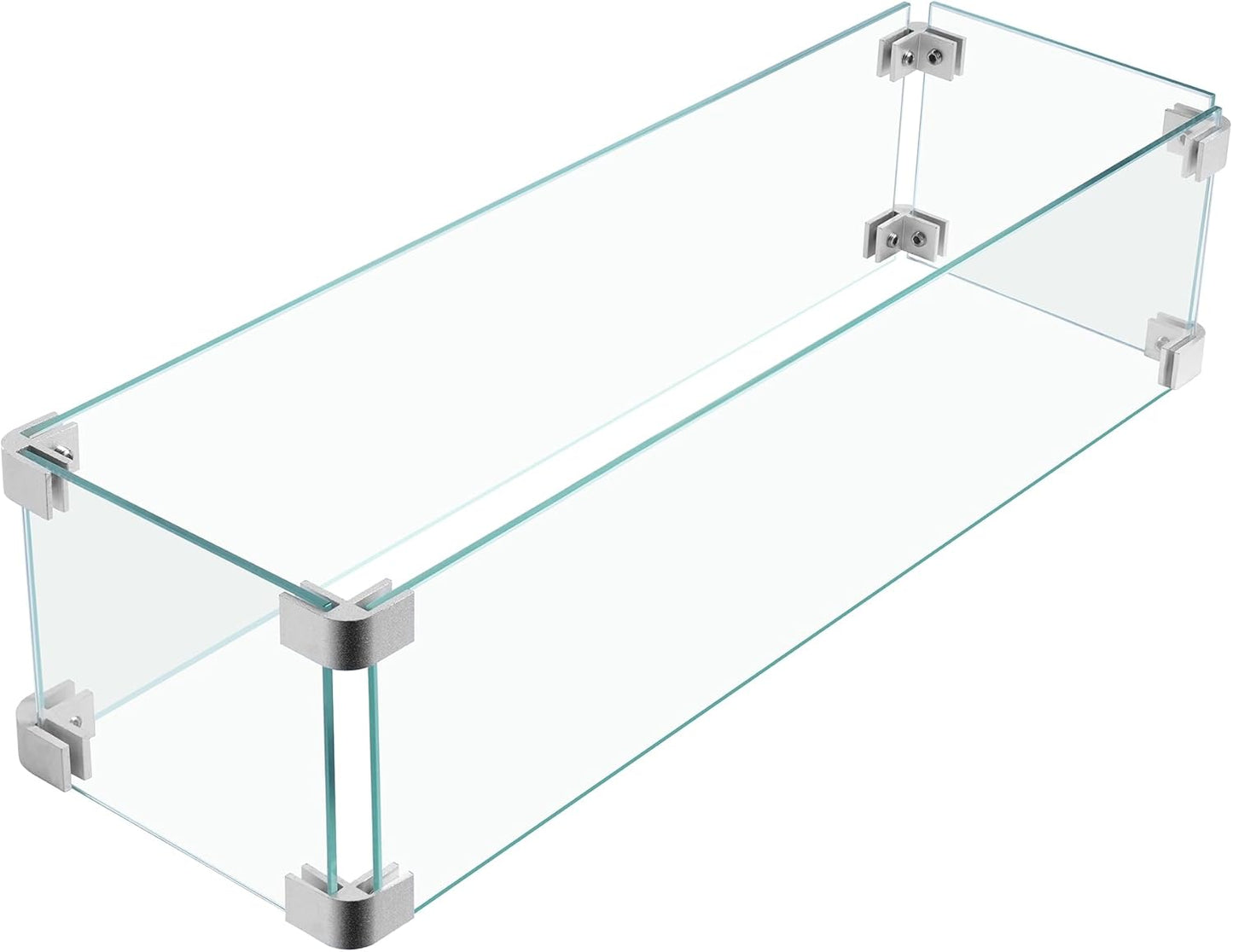 23x7x5.5 Fire Pit Glass Flame Wind Guard for Outdoor Use