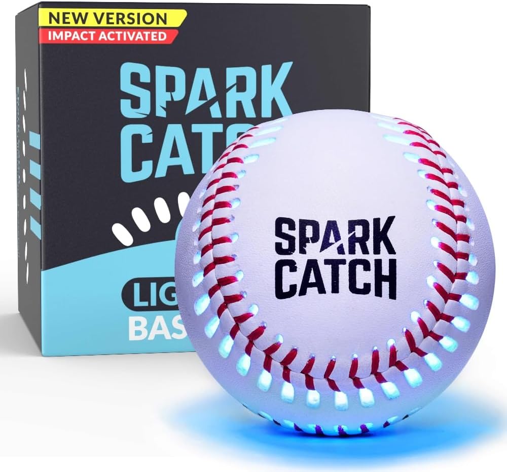 SPARK CATCH Light Up Baseball - Glow in The Dark Fun for All