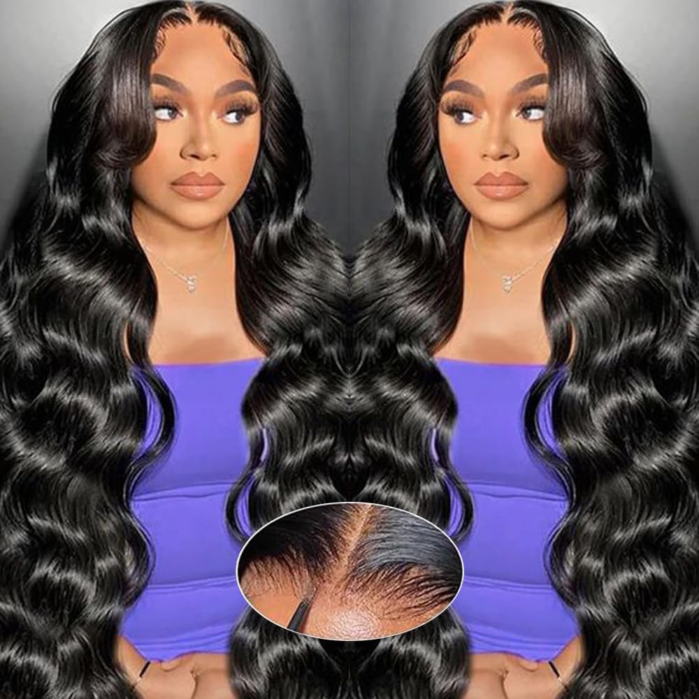 5x8 Glueless Wigs Human Hair Pre Plucked Body Wave 26inch