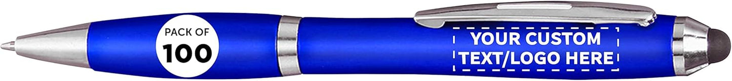 Custom Plastic Stylus Pens Set of 100 for Office and Events