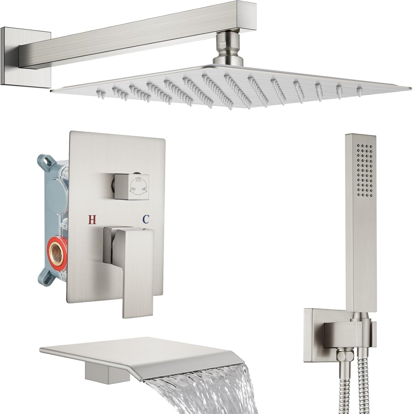 Midanya Shower System with Tub Spout for Modern Bathrooms