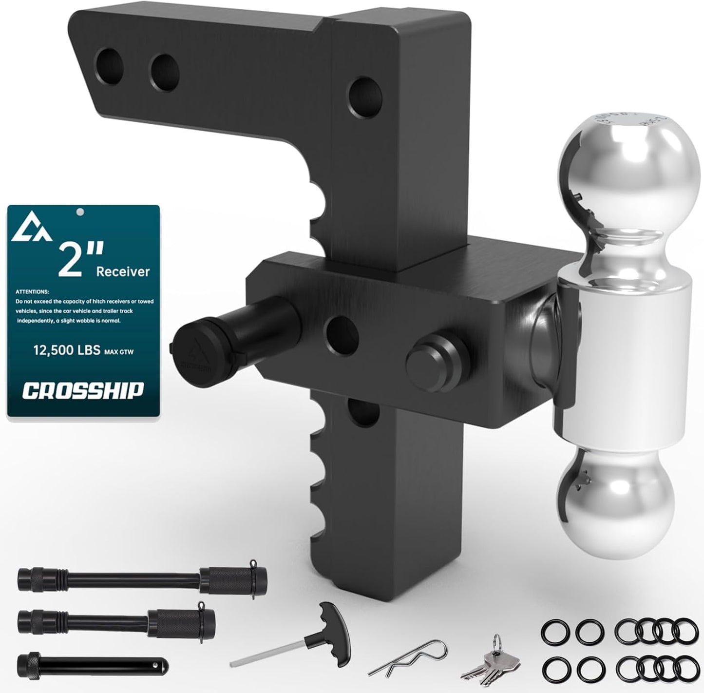 Adjustable Trailer Hitch - Heavy Duty Aluminum Drop Hitch