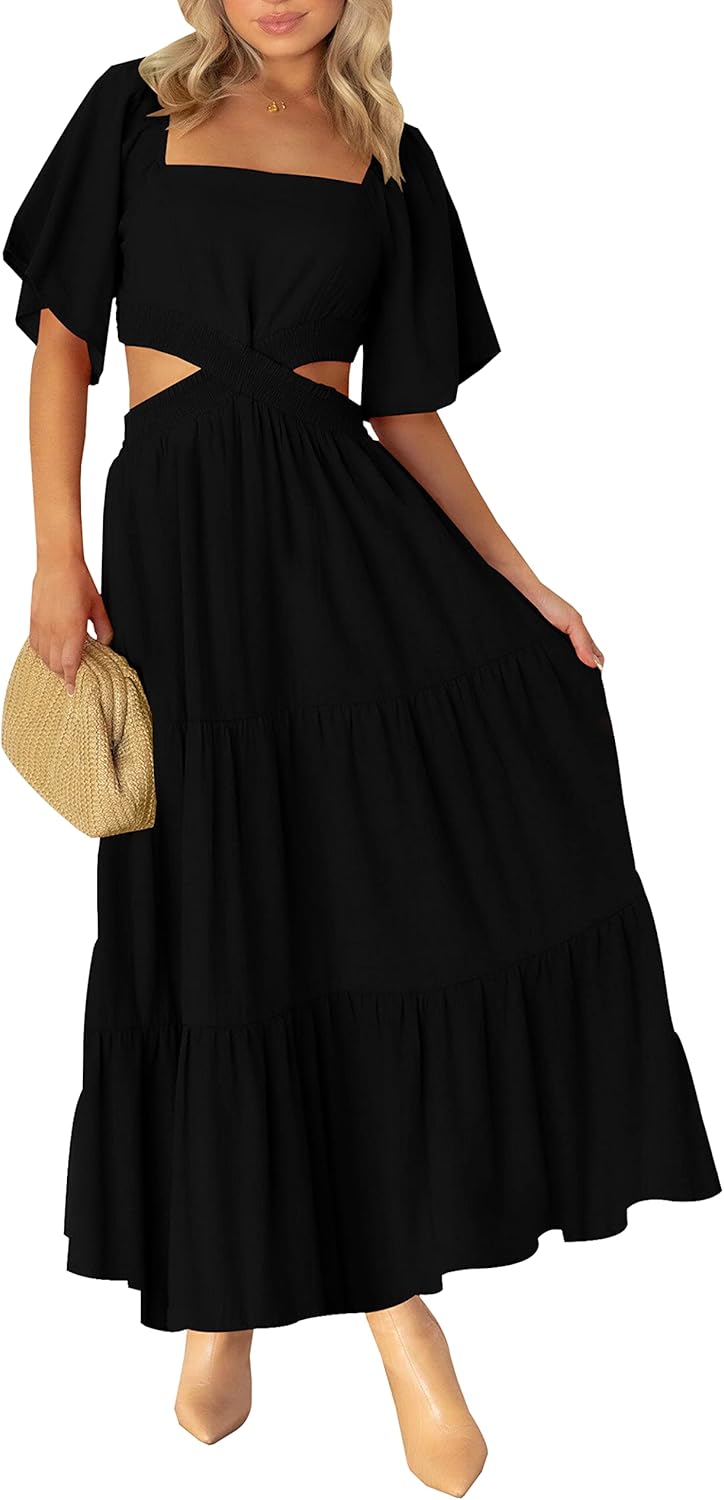 LEANI Women's Summer Cutout Maxi Dress for Casual Parties
