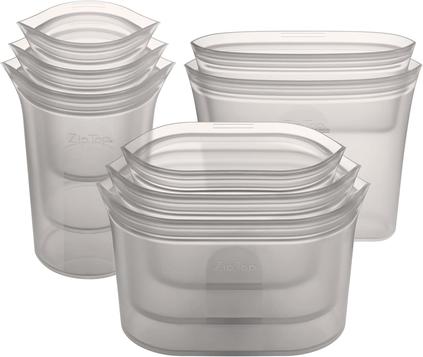 Zip Top Reusable Food Storage Bags Full Set of 8 for All Needs