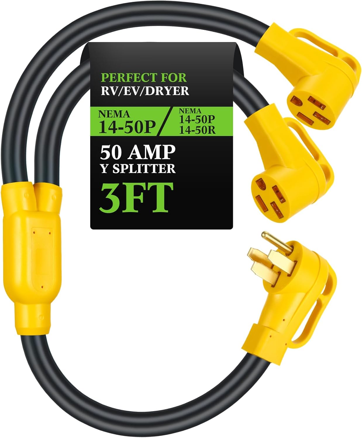Kanayu 50Amp 14-50 Y Splitter Adapter Cord for RV and EV Charging