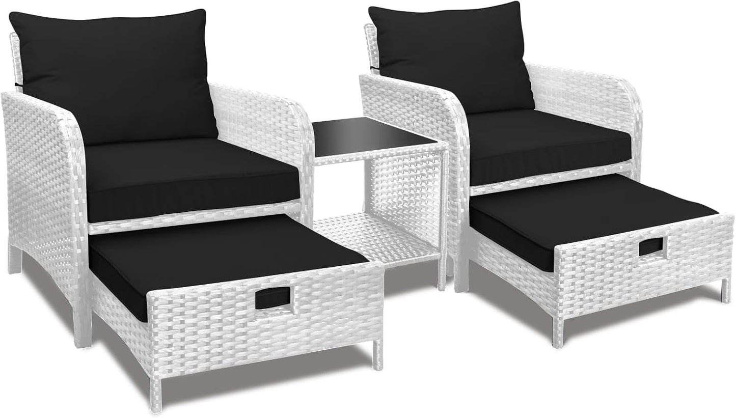 LEVELEVE Balcony Furniture 5 Piece Patio Set for Outdoor Relaxation