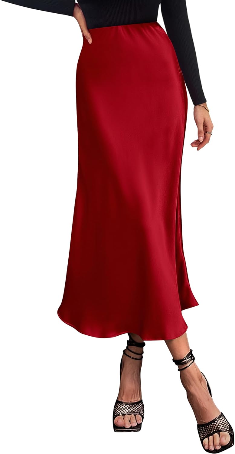 Elegant Long Satin Skirt for Women - Perfect for Any Occasion