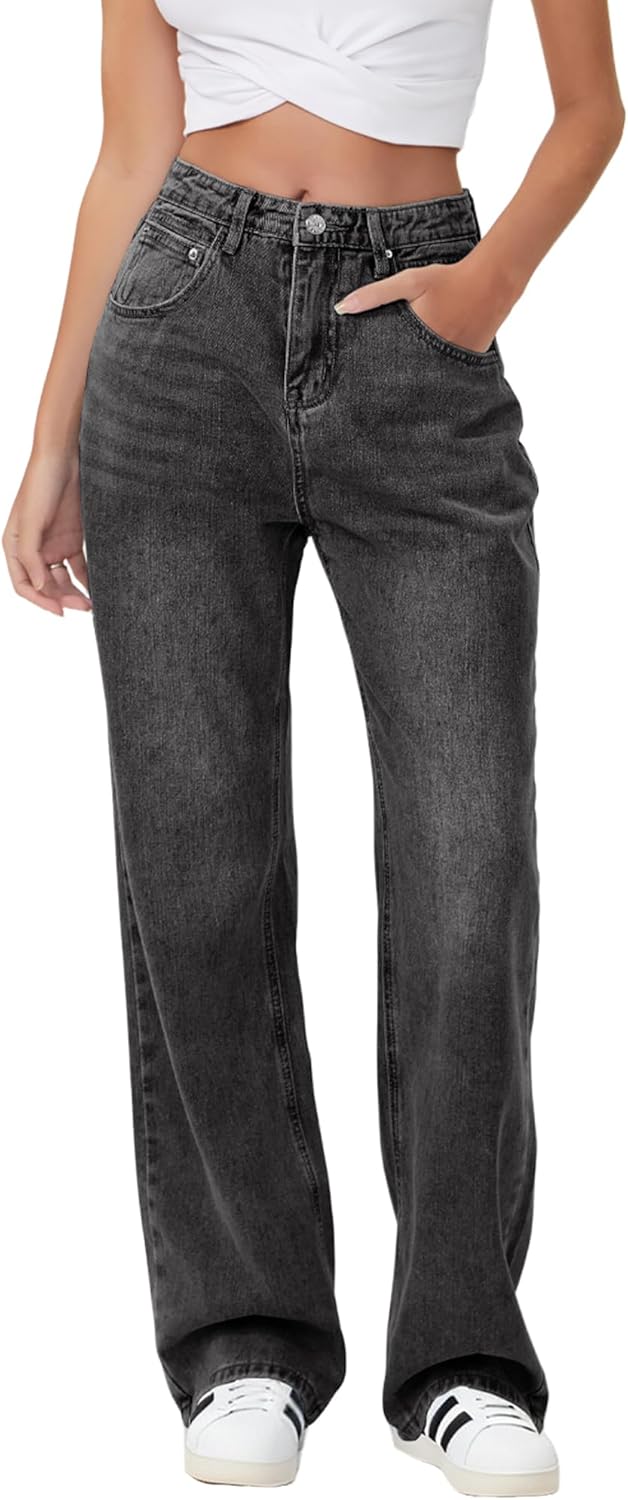 Baggy Stretchy Jeans for Women High Waisted Trendy Wide Leg