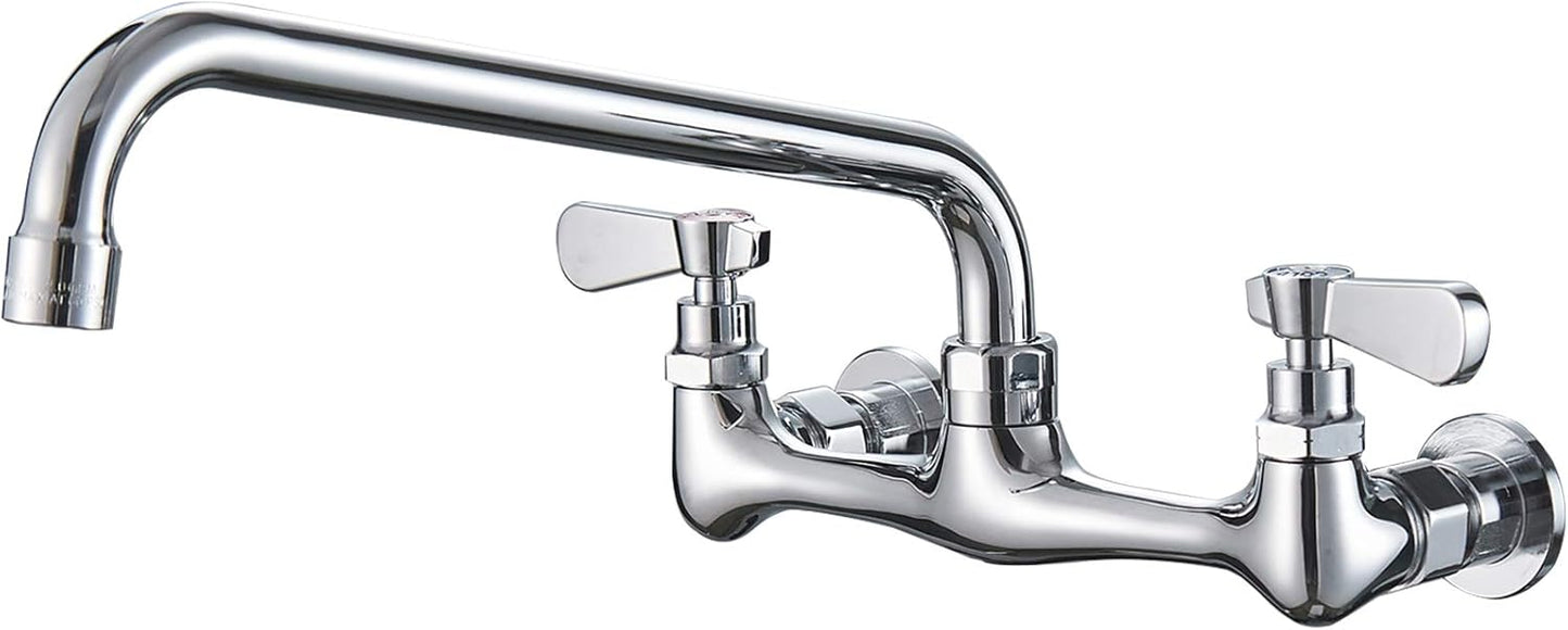 BWE Kitchen Faucet Wall Mount with 12 Inch Swivel Spout Design
