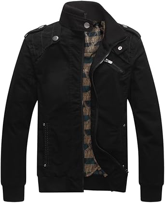 Men's Casual Washed Cotton Military Outdoor Jackets for Comfort