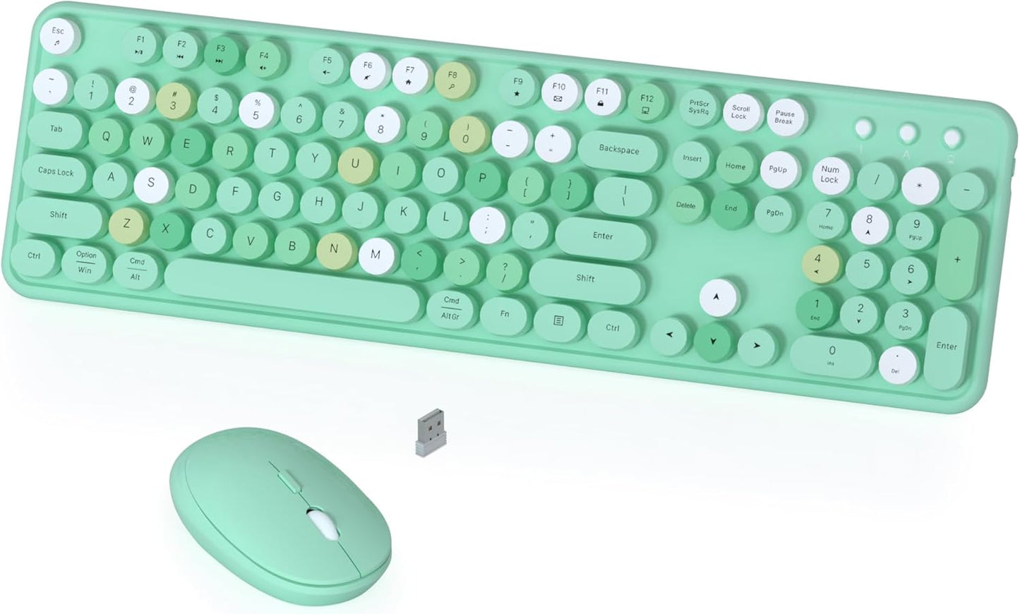 Colorful Wireless Keyboard and Mouse Combo for PC and Laptop