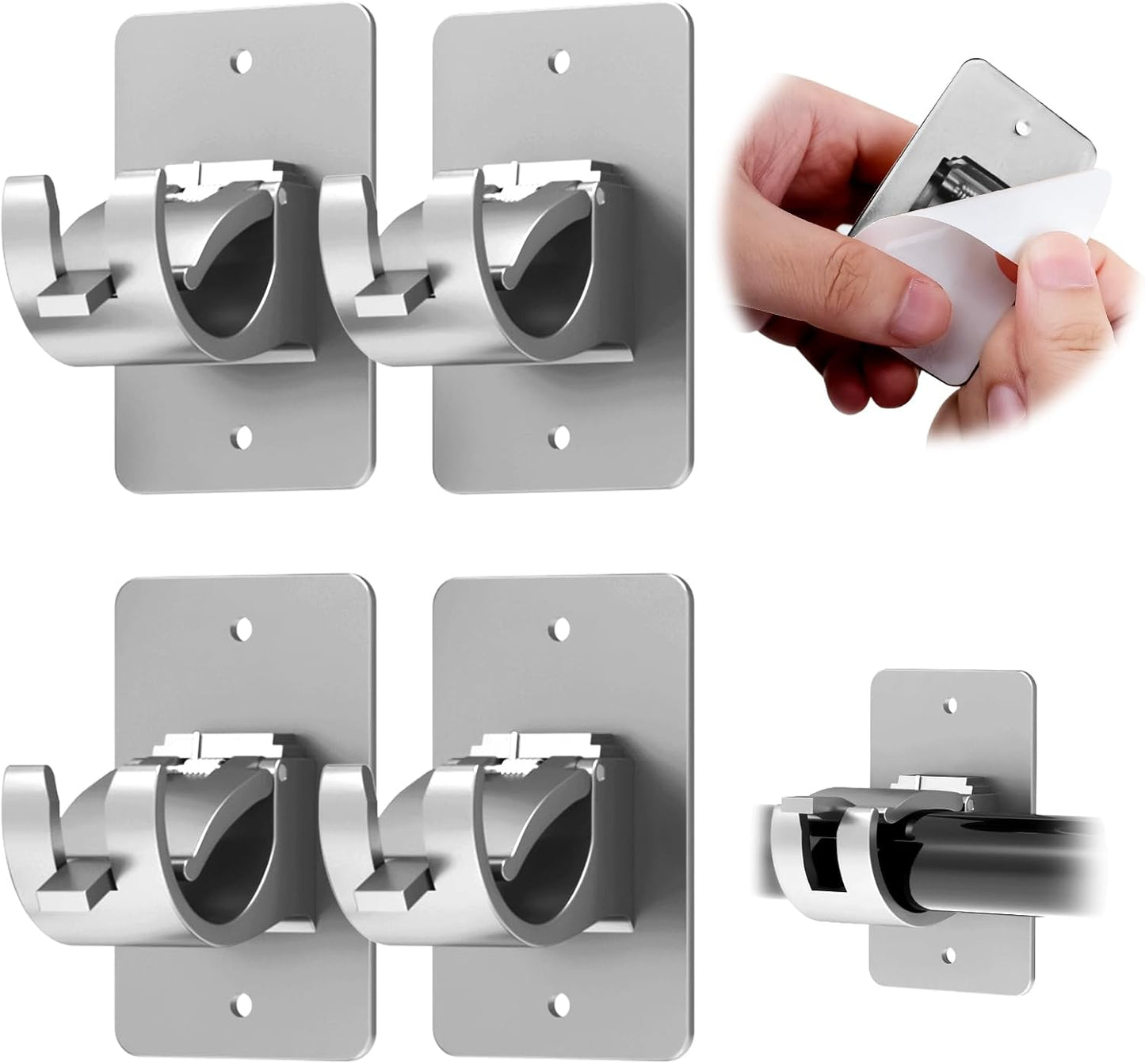 Self-Adhesive Curtain Rod Brackets - No Drill, Nail-Free!