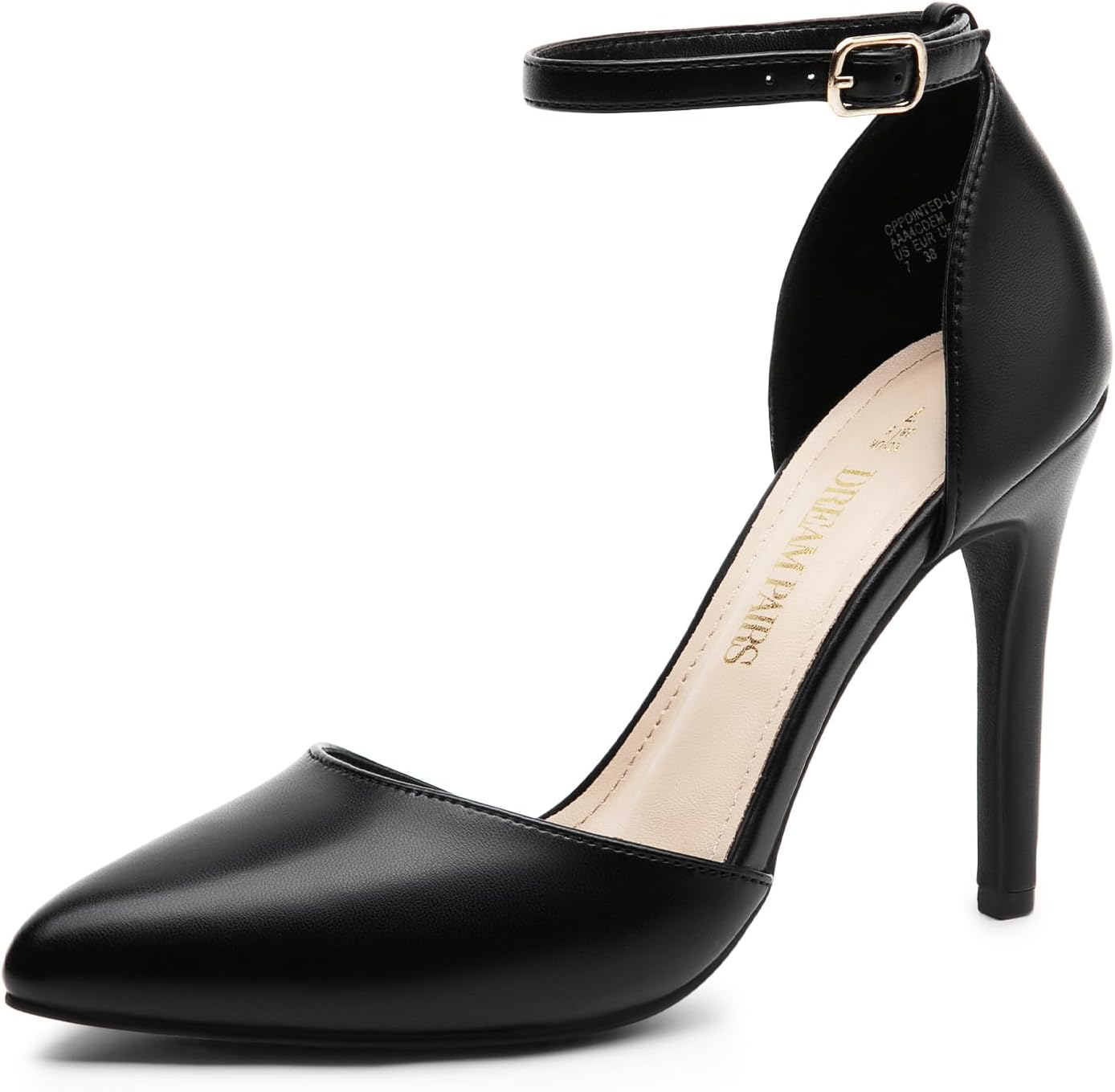 DREAM PAIRS Women's Pointed Toe Ankle Strap High Heel Pumps