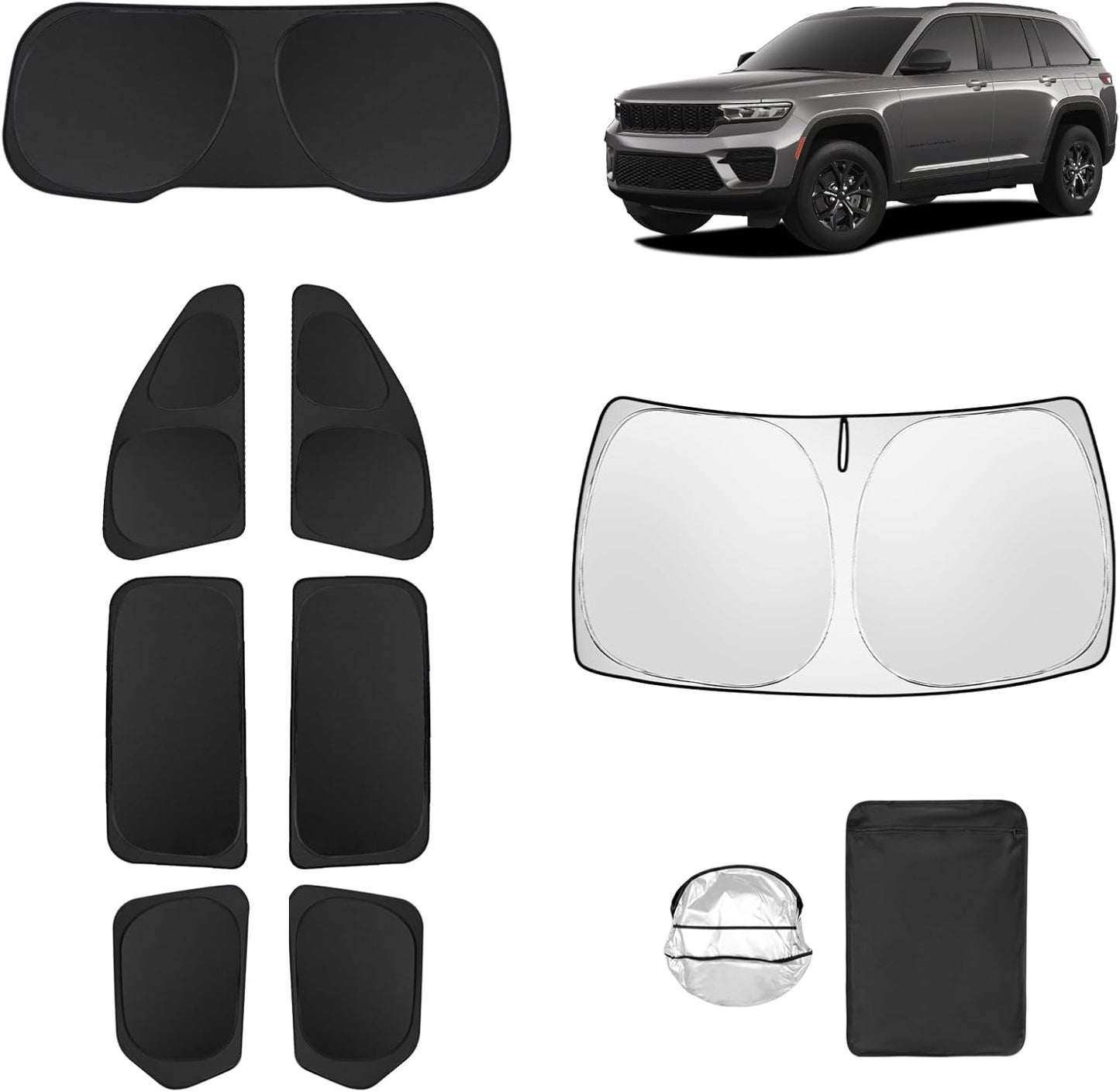 8pcs Car Window Shades for Jeep Grand Cherokee 2022-2025