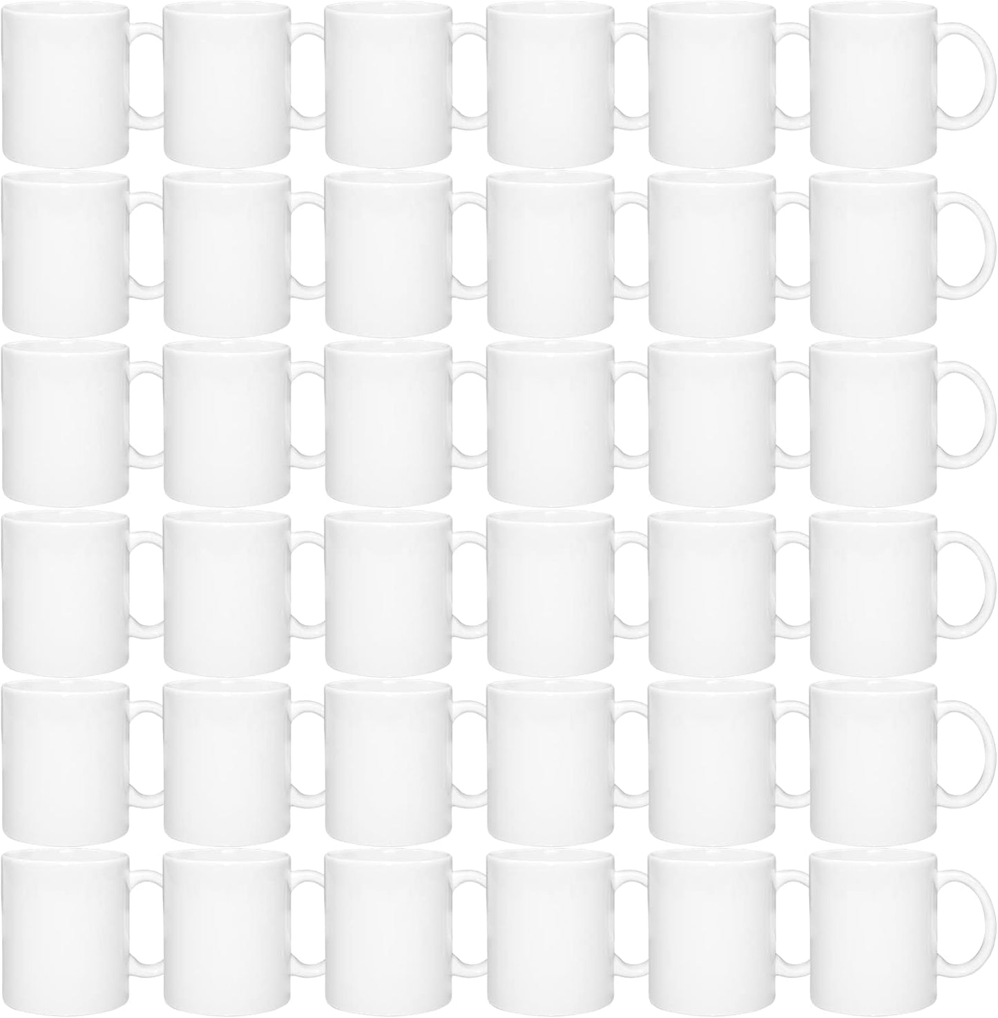 MR.R Set of 36 Sublimation Blanks White Ceramic Coffee Mugs