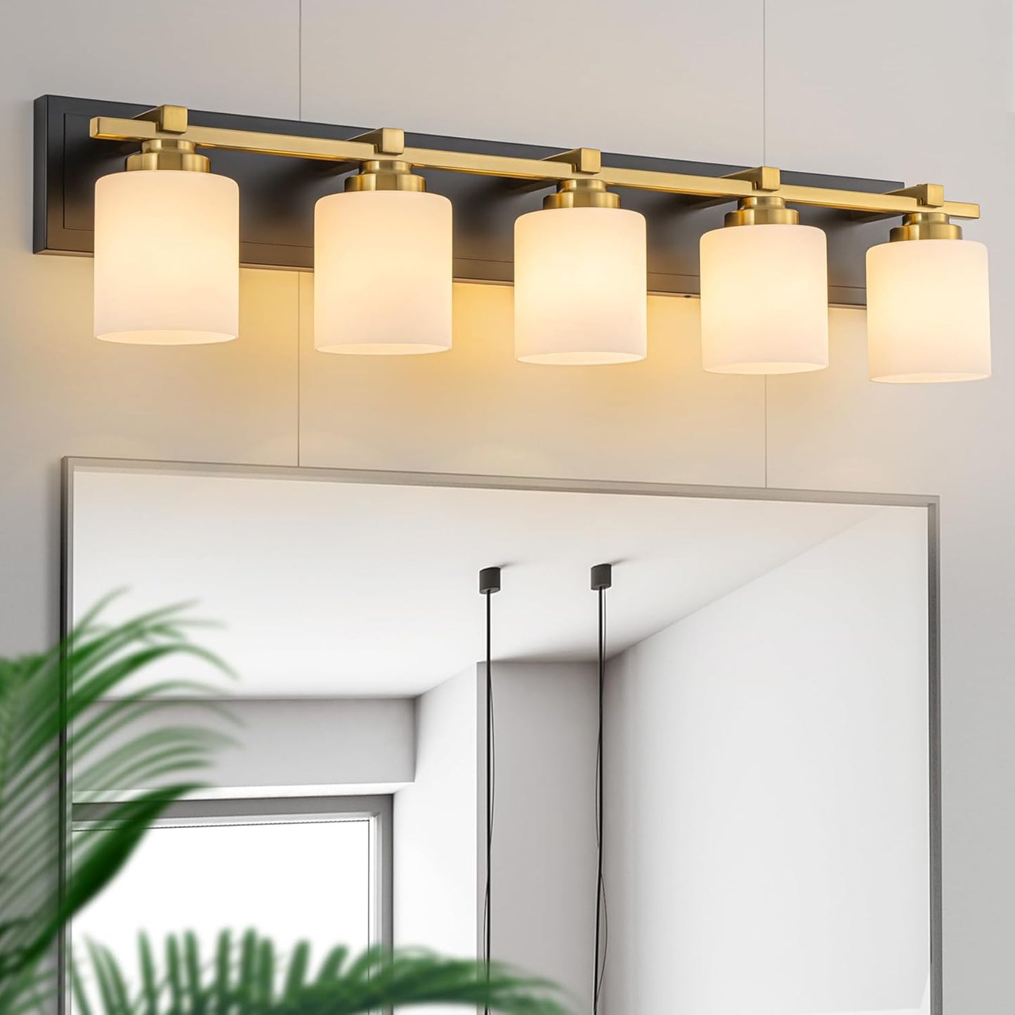 5 Light Modern Bathroom Light Fixtures Over Mirror for Style