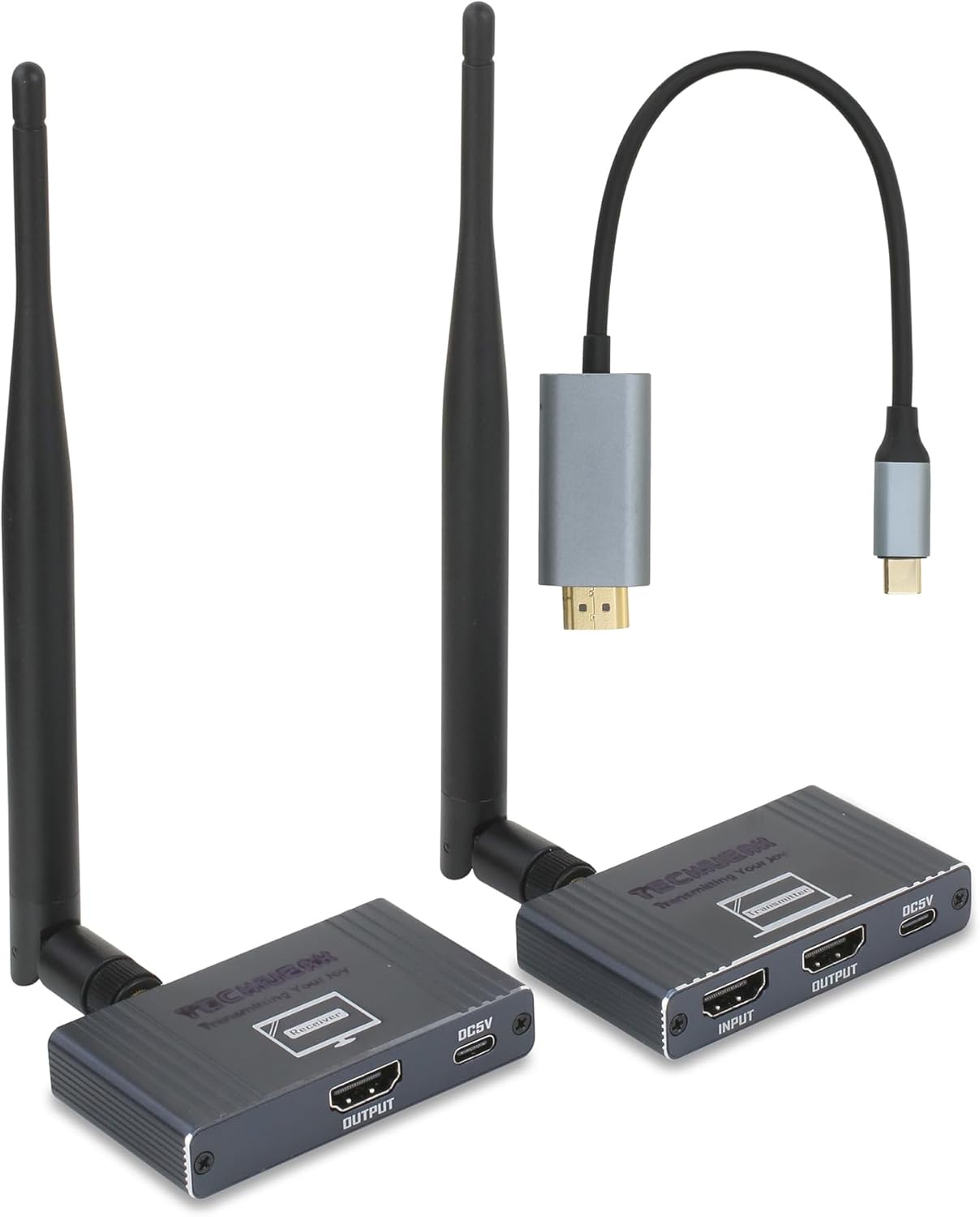 Techneak 4K Wireless HDMI Streamer - Long Range Plug & Play
