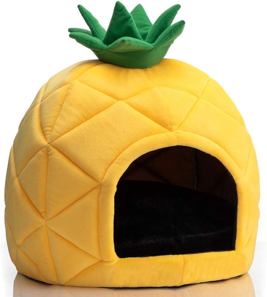 Cozy Pineapple Shape Pet Bed for Cats and Small Dogs