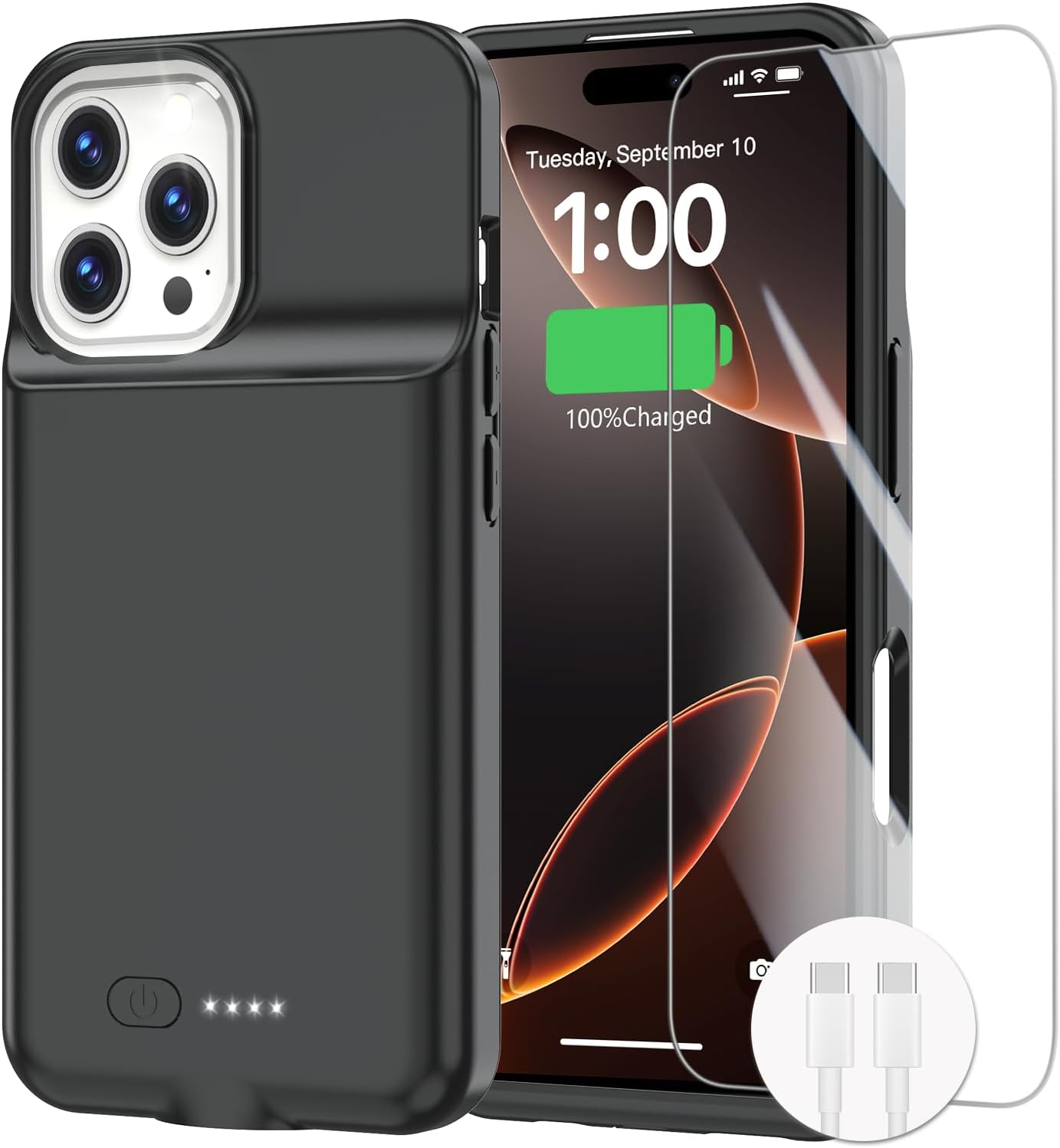 Battery Case for iPhone 16 Pro by GIN FOXI - 8500mAh Power