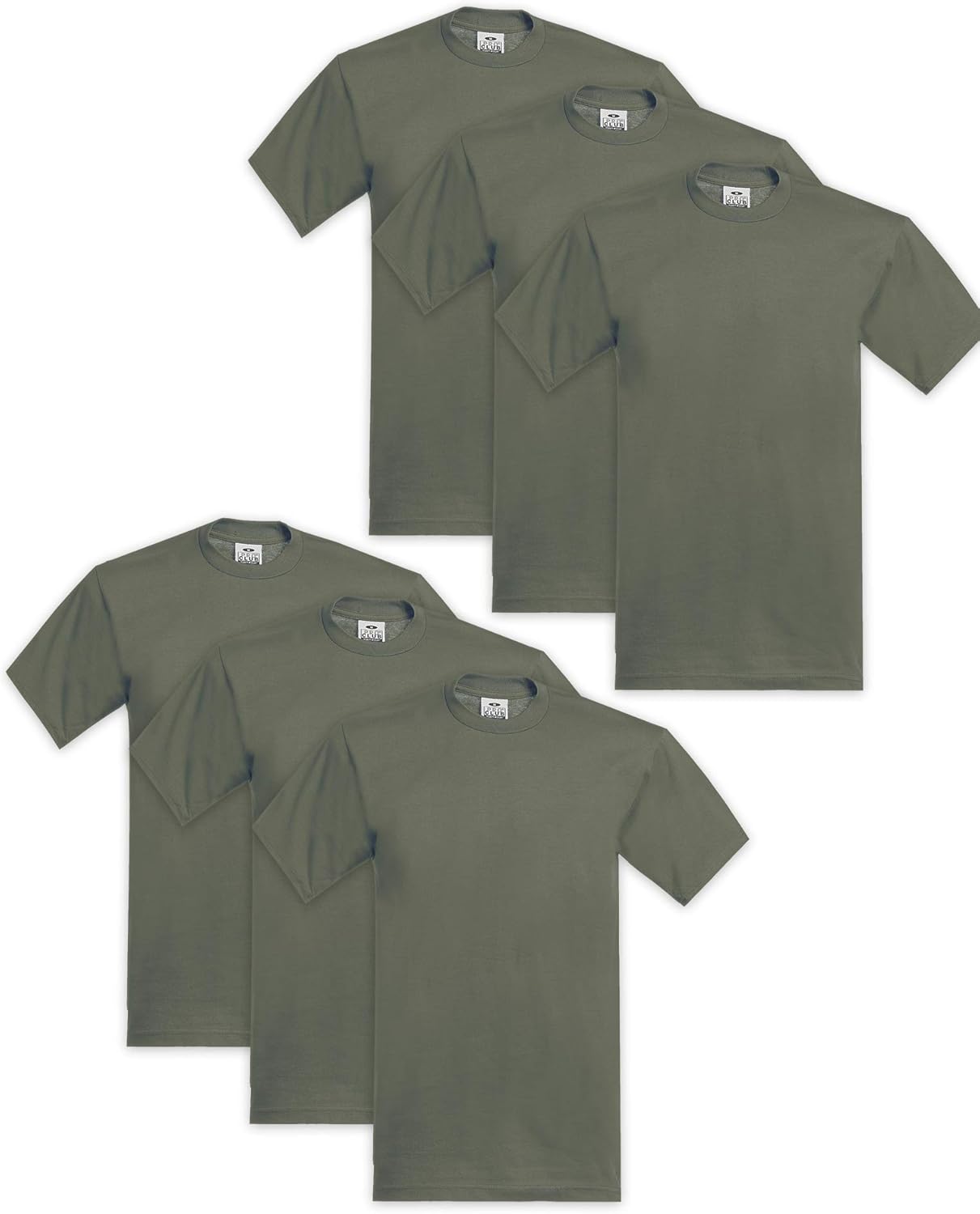 Pro Club Men's Heavyweight Cotton Crew Neck T-Shirt 6-Pack