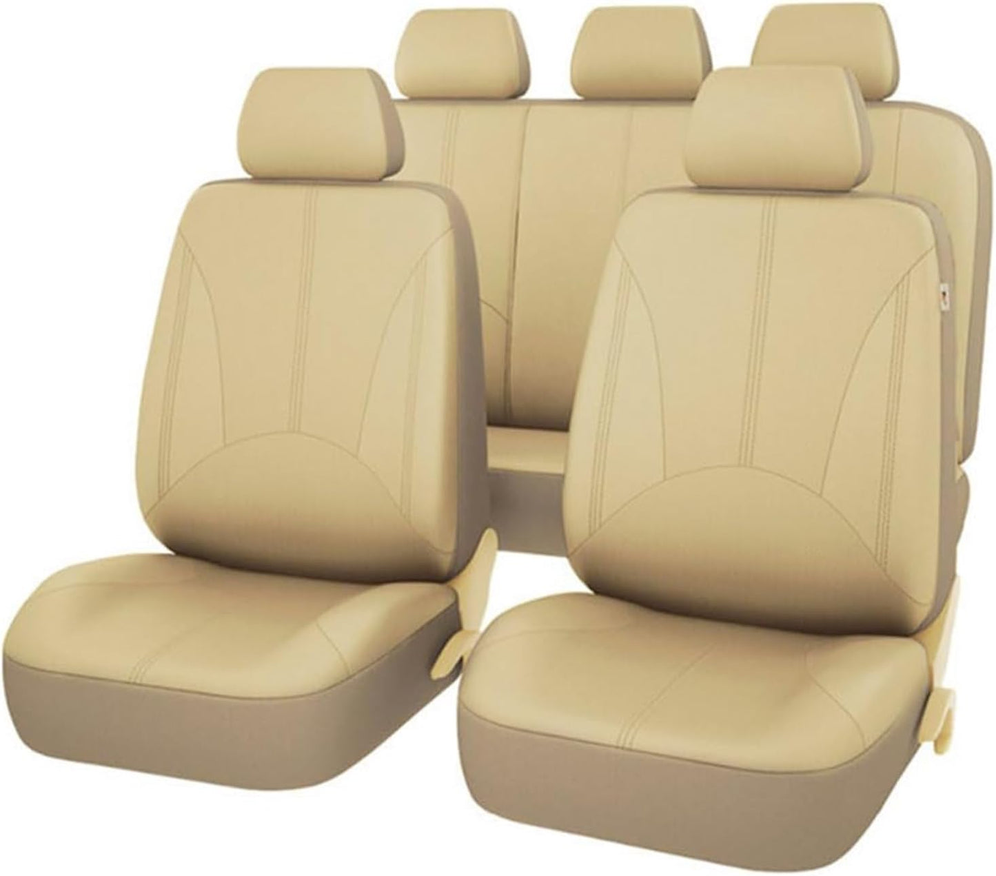 Beige Car Seat Cover Full Set for SUV Sedan Van Airbag Compatible