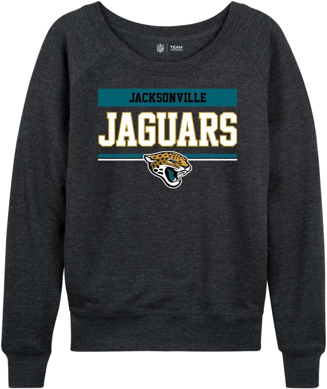 Jacksonville Jaguars Women's Plus Size Charcoal Crewneck Pullover