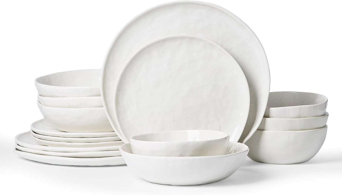 Famiware Porcelain Kitchen Plates and Bowls Set for Modern Dining