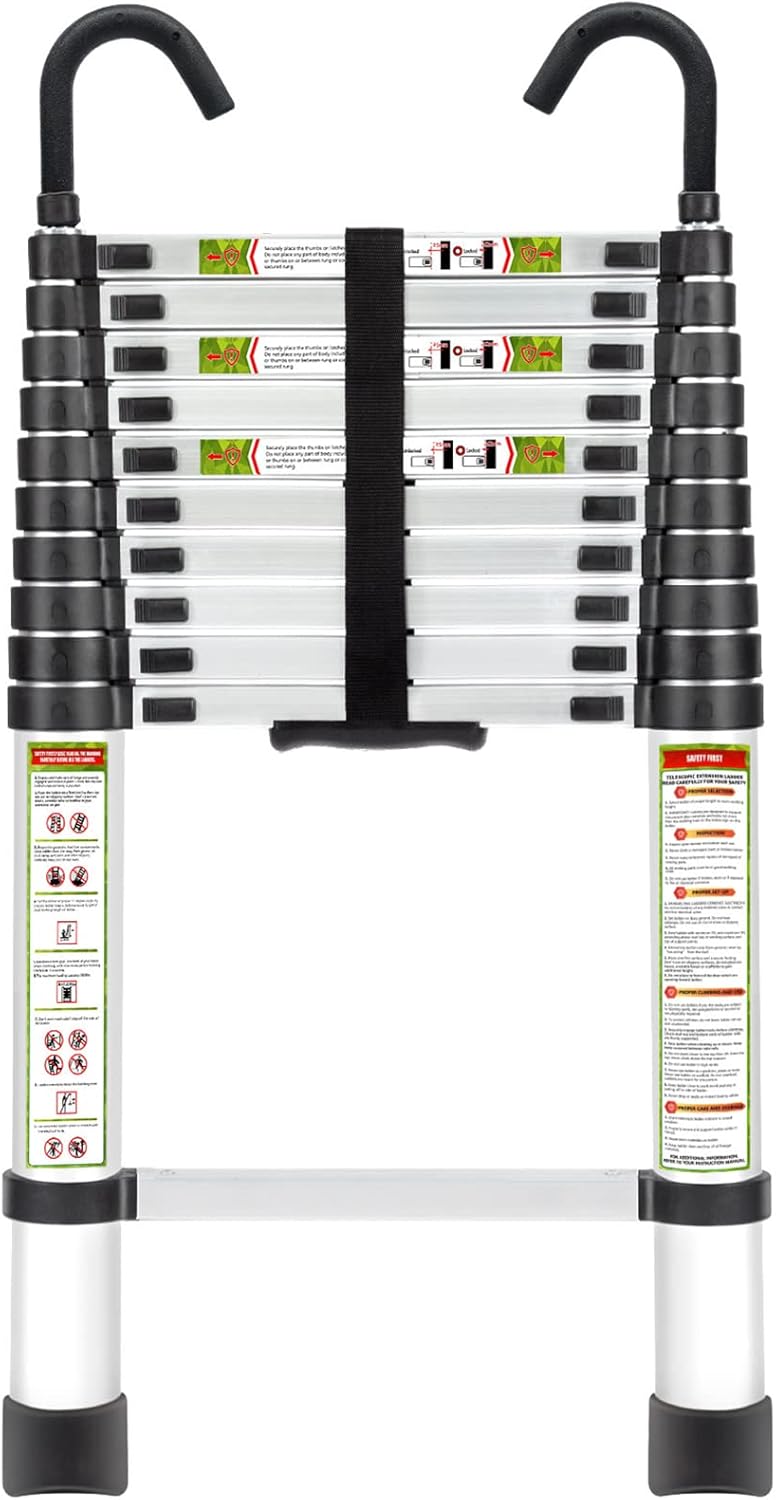 Telescopic Ladder 10.5FT Aluminum Extension Ladder for Home Use