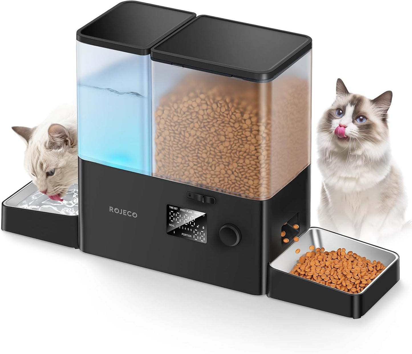 Rojeco 36 Cups Automatic Cat Feeder and Water Dispenser Set