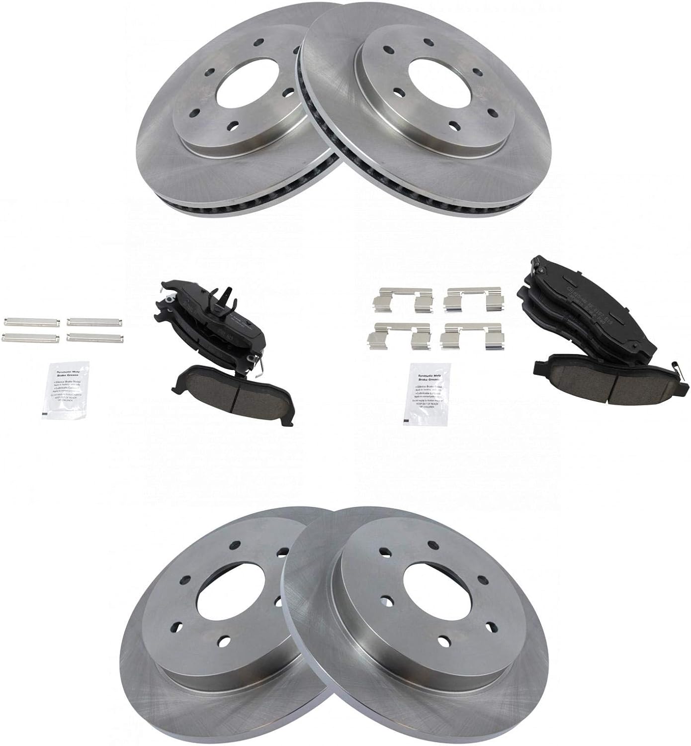 TRQ Brake Pad & Rotor Kit for 2004-2005 INFINITI QX56 & More