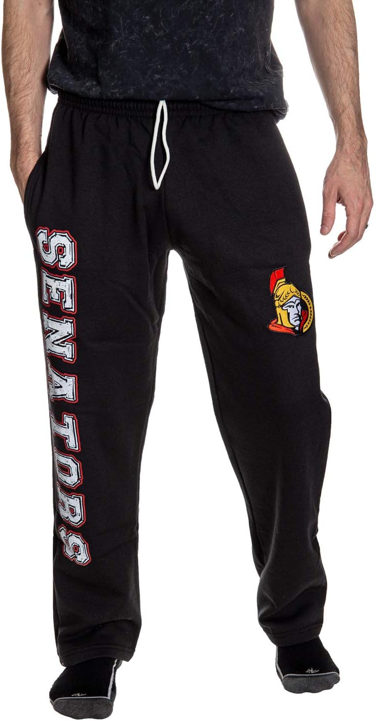 NHL Men's Premium Fleece Official Team Sweatpants for Comfort