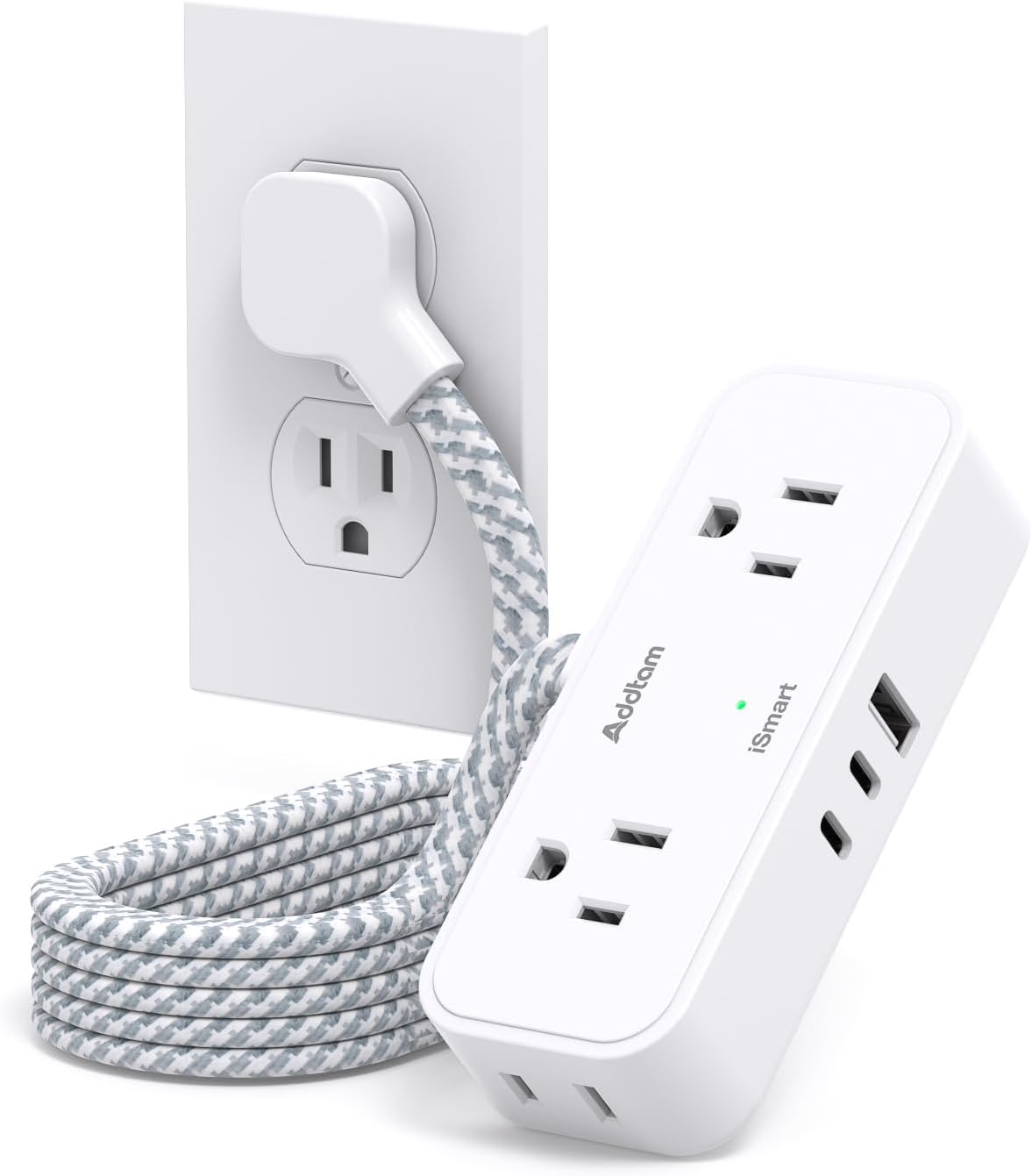 Travel Power Strip: 4 Outlets, 3 USB Ports, Compact Design