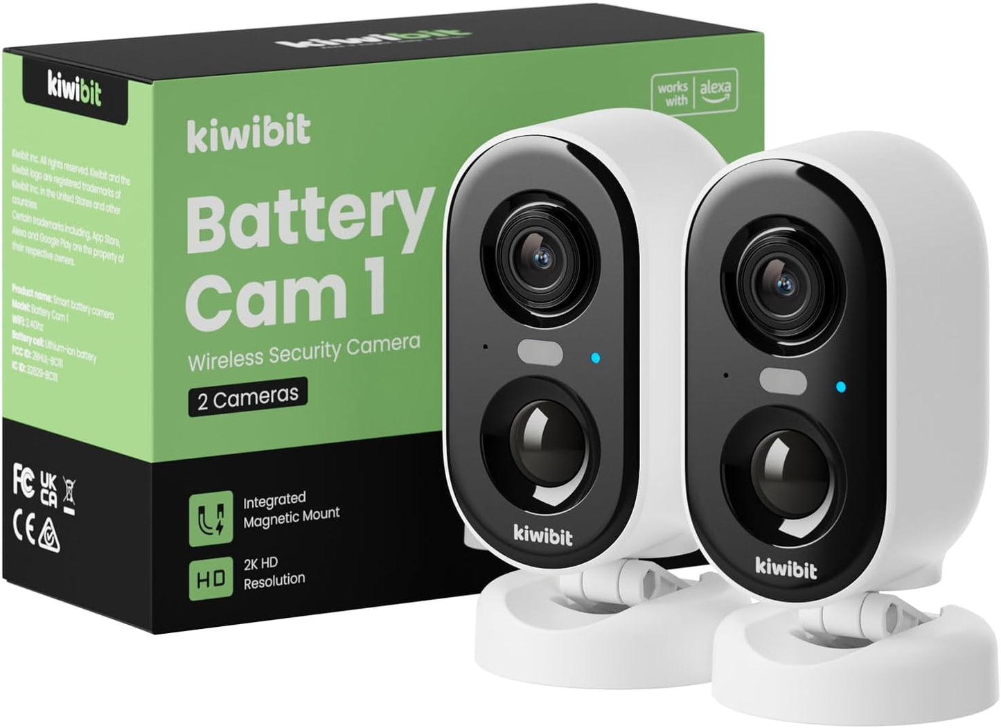 2K Wireless Security Cam: Color Night Vision, AI Detection, Weatherproof - Kiwibit