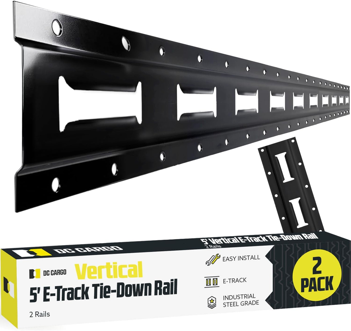 E Track Vertical Tie Down Rail Kit 5ft 4 Pack for Garages and Trailers