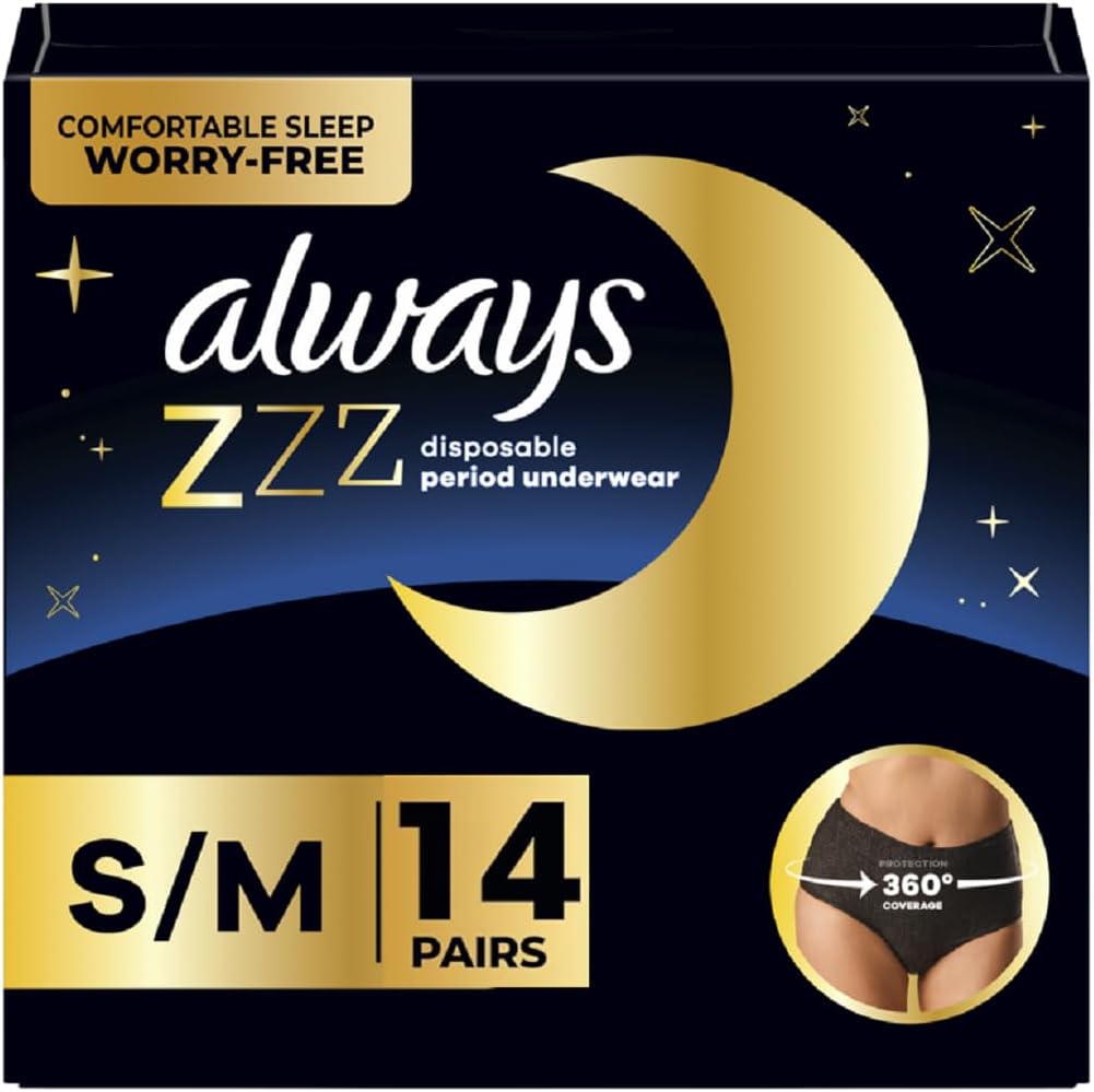 Always Leakproof Black Period Panties, 14 Pack