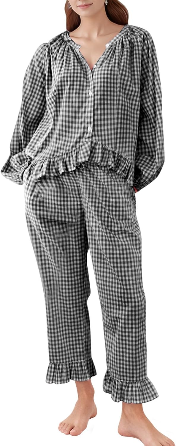 COZYPOIN Womens Plaid Pajamas Set for Ultimate Comfort and Style