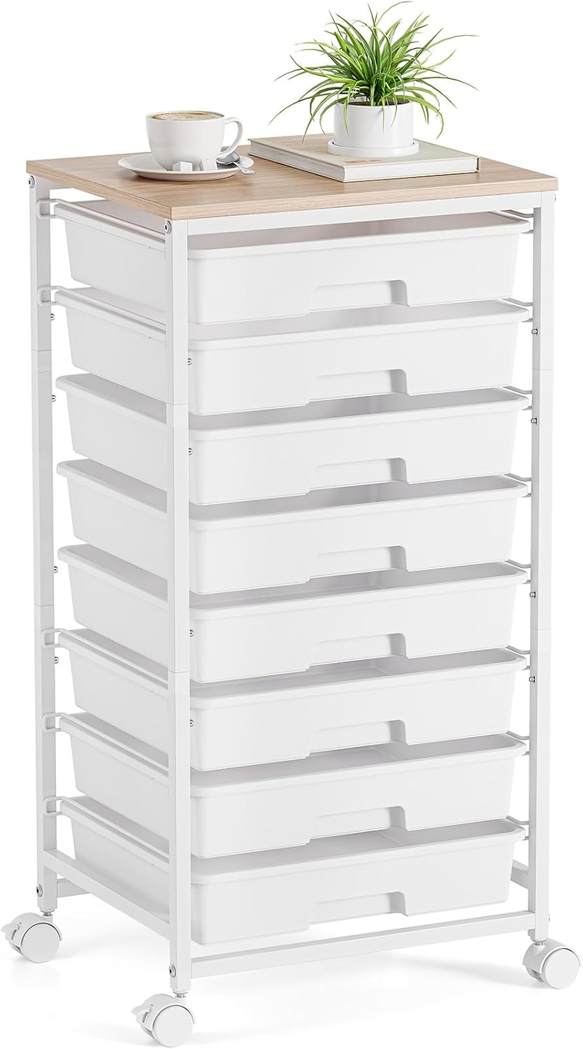 Storage Cart with 8 Drawers for Craft and Classroom Organization