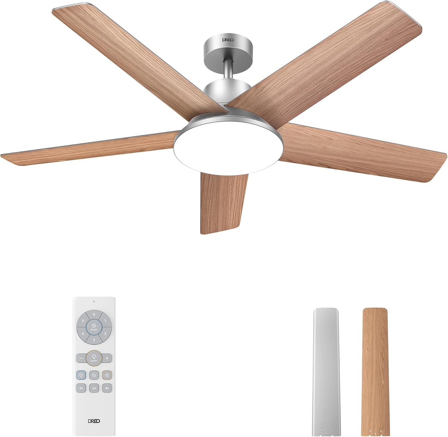 Dreo Ceiling Fan with Lights and Remote, 52 Inch, 6 Speeds