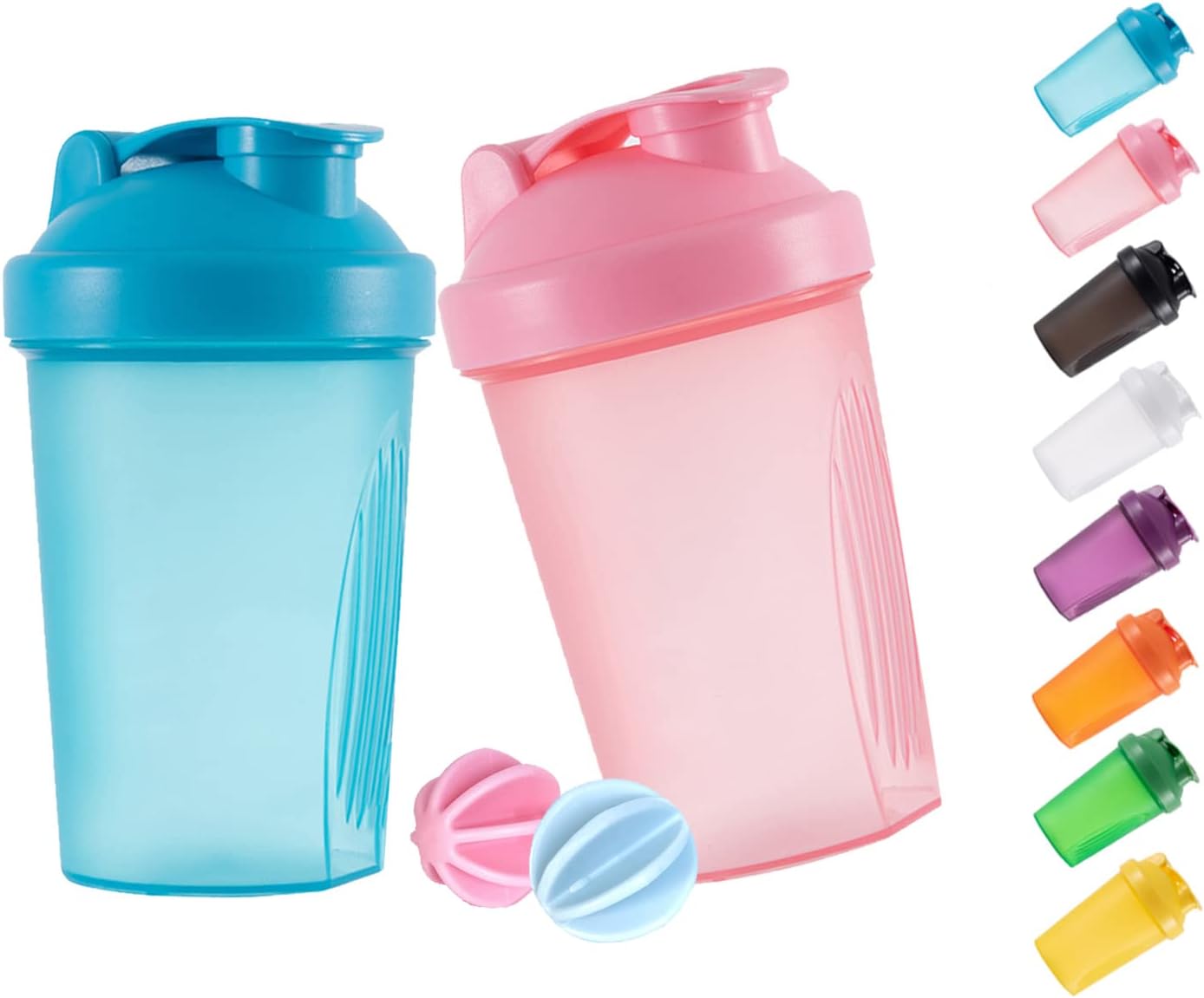 GAISHION 2-Pack 16oz Shaker Bottles - Mix Protein Easily!