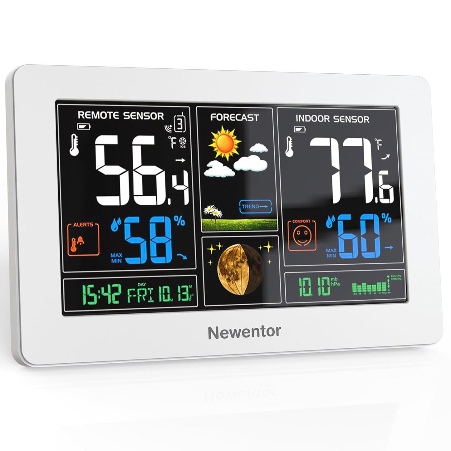 Newentor Wireless Indoor Outdoor Thermometer with Color Display