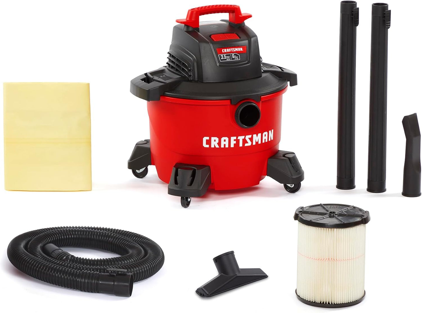 CRAFTSMAN 6 Gallon 3.5 Peak HP Wet Dry Vac for Home Use