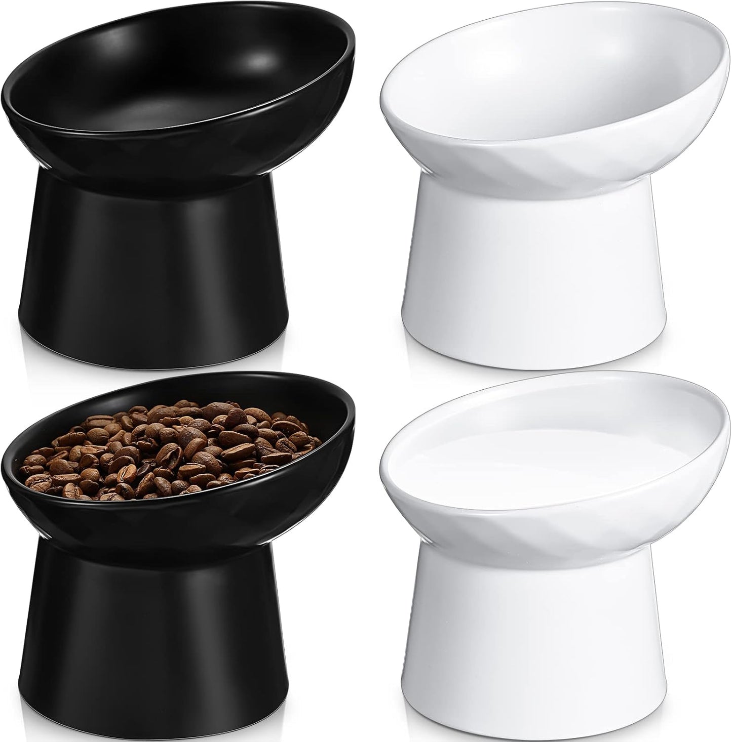 Elevated Tilted Cat Bowls for Stress-Free Feeding Experience
