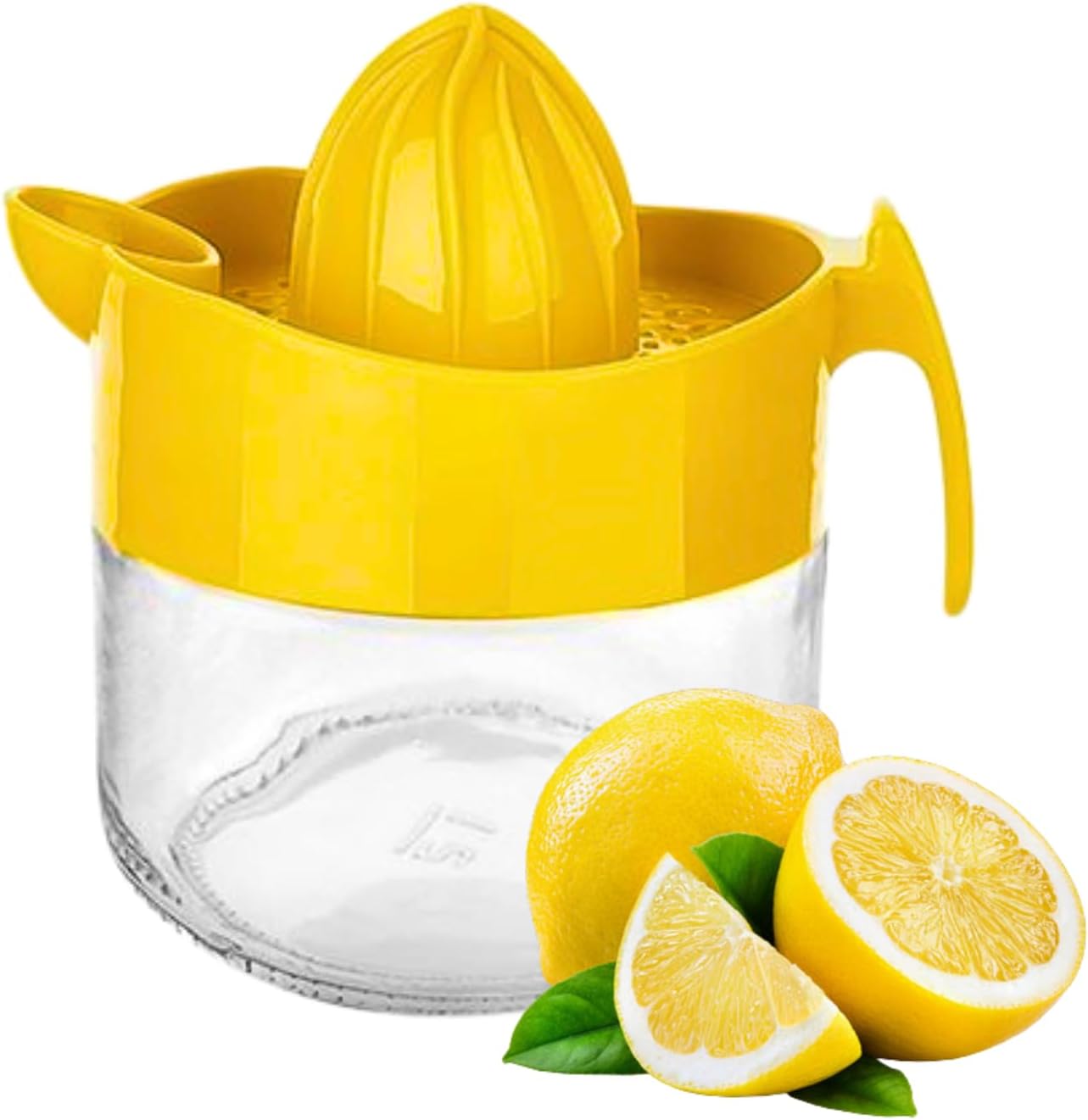 10.1oz Glass Citrus Juicer, BPA-Free, Yellow