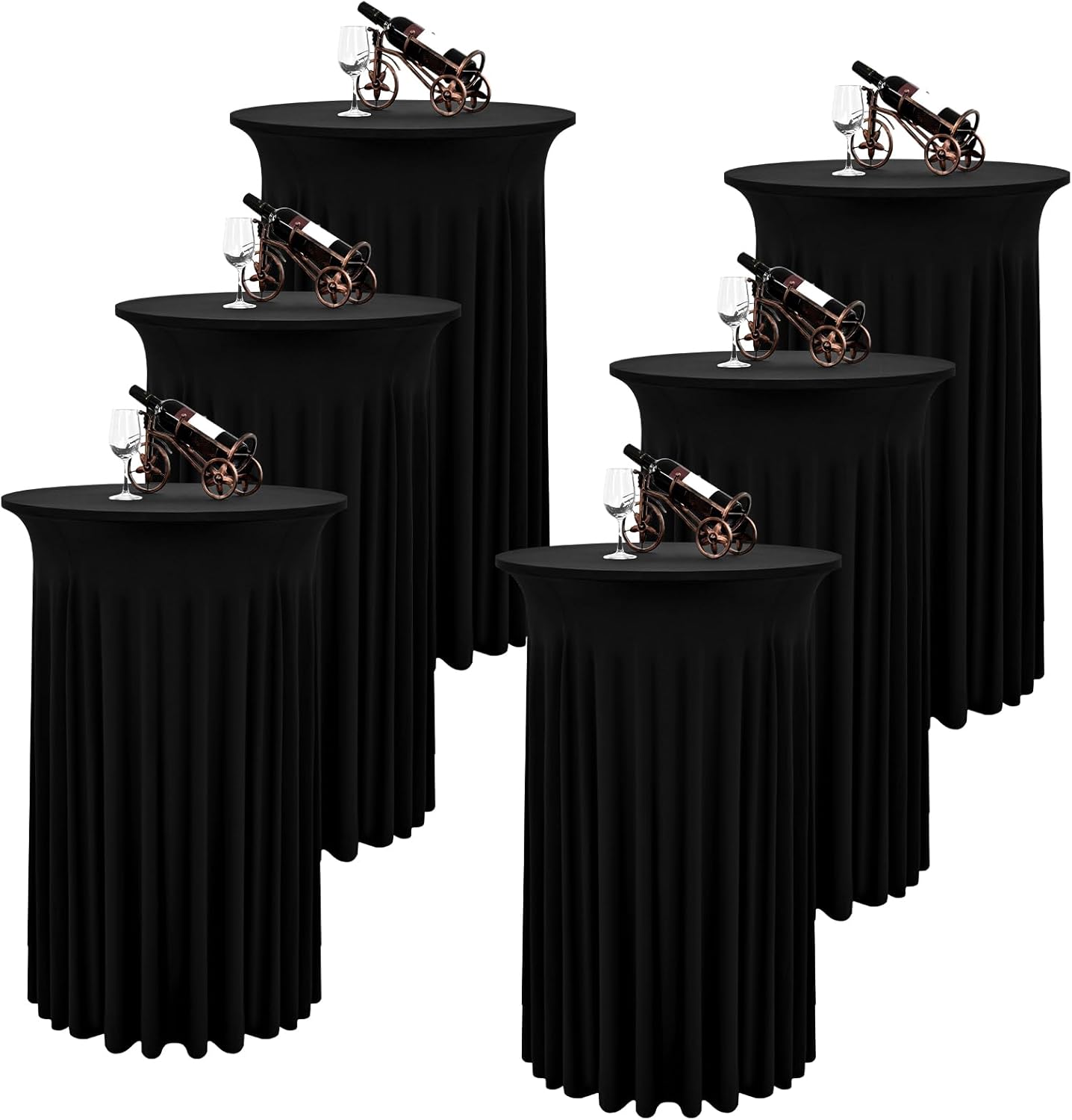 Round Cocktail Table Skirt Set of 6 for Elegant Events