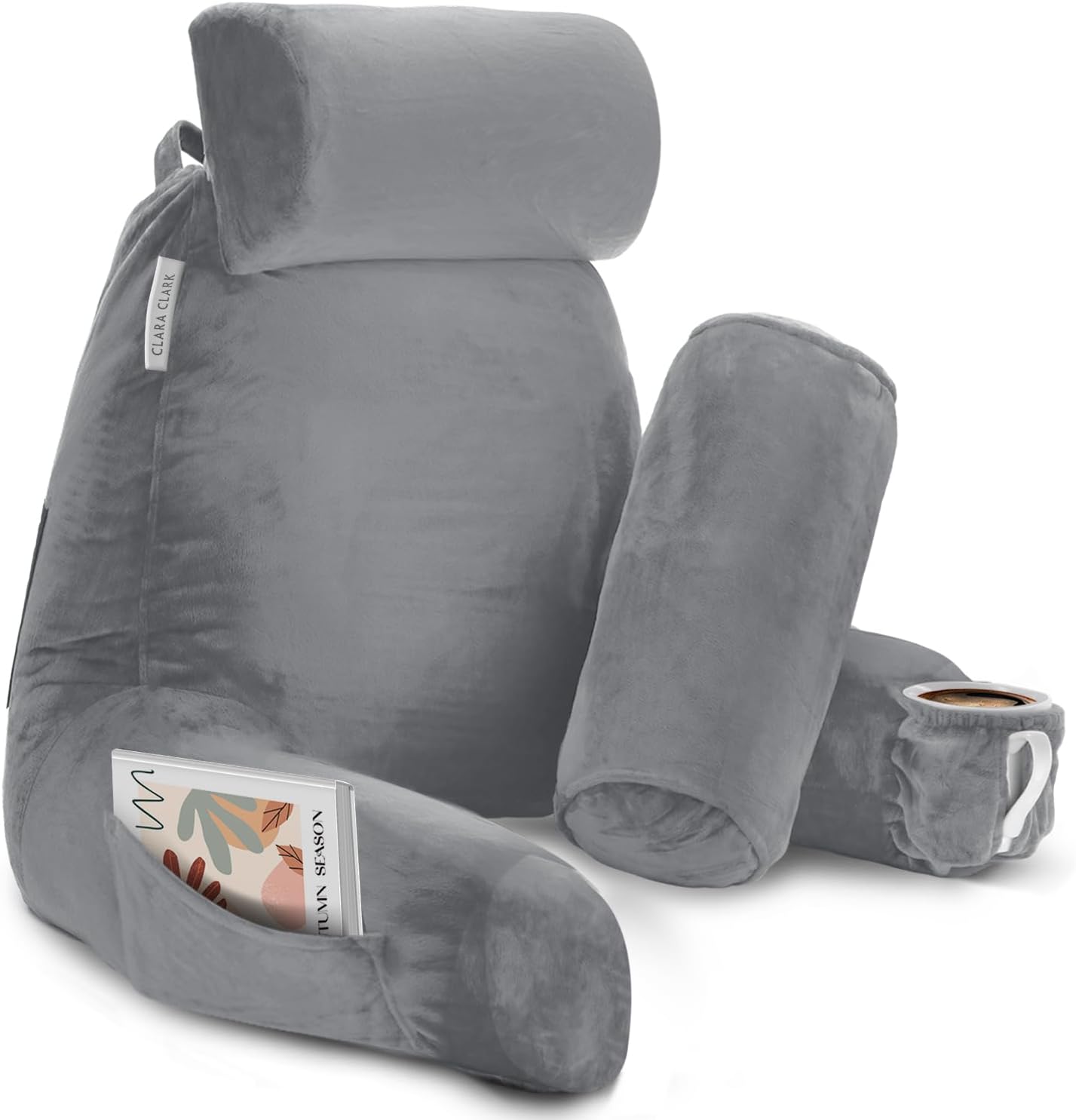 Clara Clark Reading Pillow with Shredded Memory Foam for Comfort