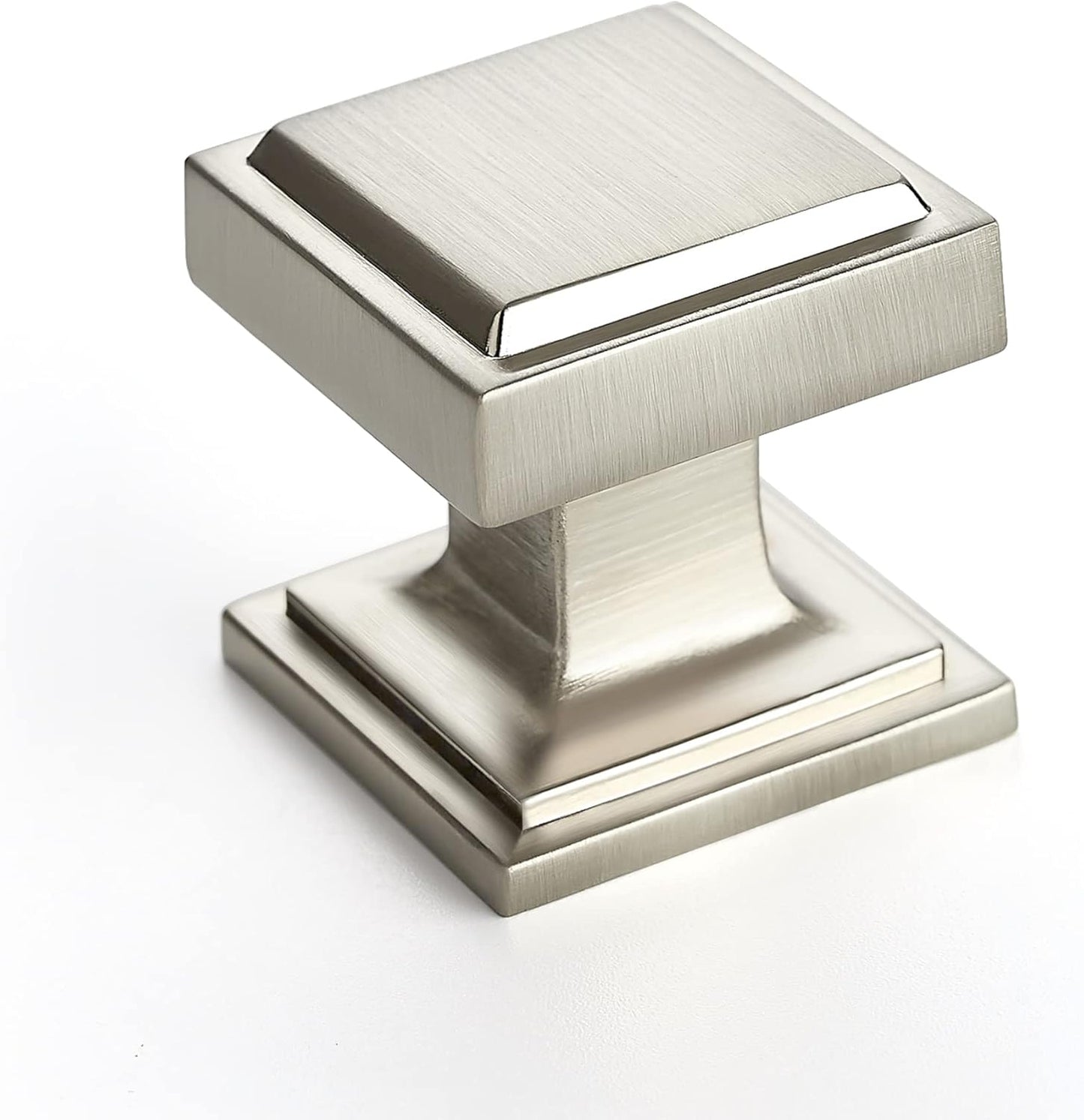 Brushed Nickel Square Kitchen Cabinet Knobs for Modern Decor