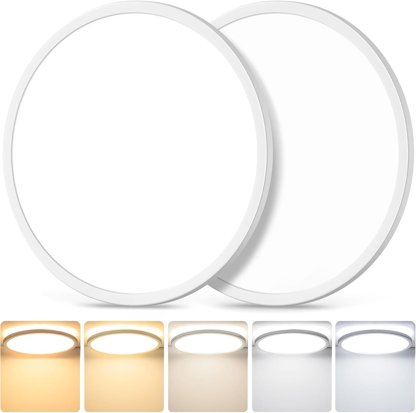 2-Pack 16.5 Inch LED Flush Mount Ceiling Lights for Any Room